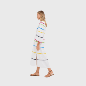 White Ribbon Caftan Dress