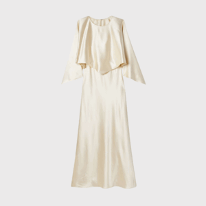 Cape Silk Maxi Dress