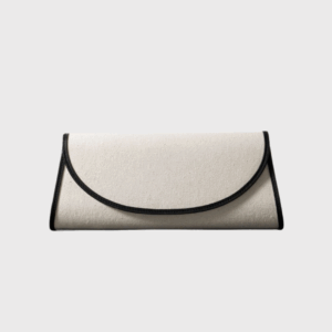 Leather Trimmed Canvas Clutch