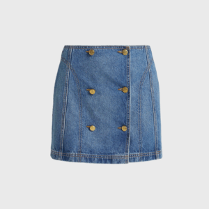 Clara Denim Button Wrap Miniskirt