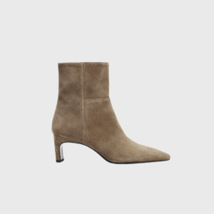 Split Leather Kitten Heel Ankle Boot