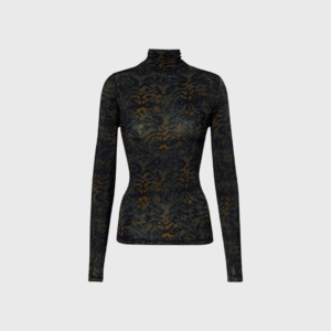 Aurelia Printed Jersey Turtleneck Top