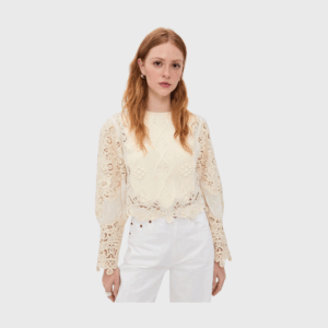 Vania Lace Combo Sleeve Sweater