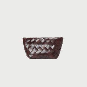 Chocolate Woven Leather Clutch