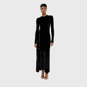 Long Draped Dress in Velvet