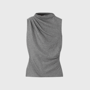 Mylie Ruched Knitted Turtleneck Tank