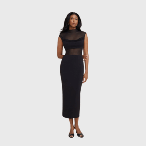 Sculpt Sheer Cowl Maxi Dress