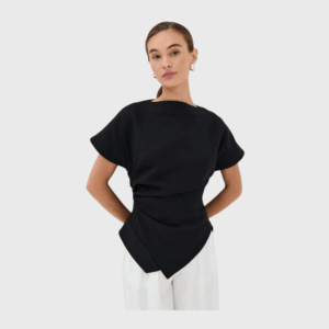 Draped Lapel Top