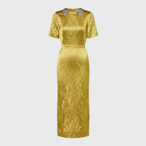 Embellished Satin Midi Dress