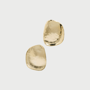 Gold Hammered Dapped Disc Earrings