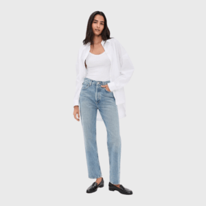 90's Pinch Waist High Rise Straight Jeans