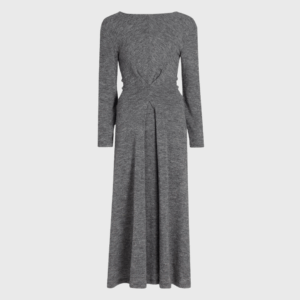 Sai Inverted Pleat Wool Blend Jersey Midi Dress