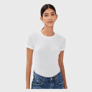 Pointelle Short Sleeve Tee