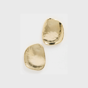 Gold Hammered Dapped Disc Earrings