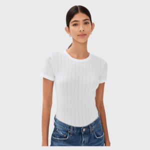 Pointelle Short Sleeve Tee