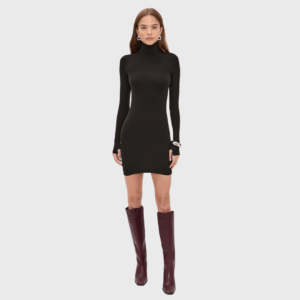 Ballet Body Turtleneck Mini Dress with Thumbholes