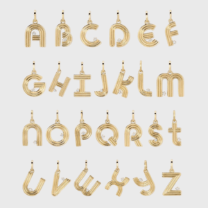 Groovy Diamond Initial Hinged Charm