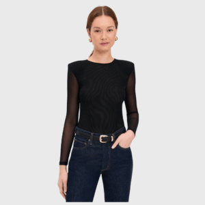 Trista Shoulder Pad Thong Bodysuit