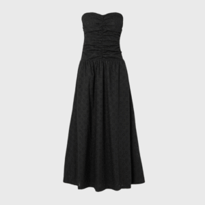 Lia Strapless Ruched Broderie Anglaise Maxi Dress