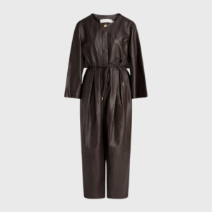 Pleated Leather Jumpsuit