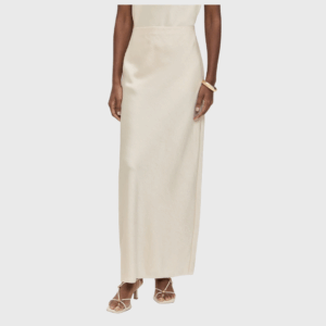 Fluid Satin Column Skirt