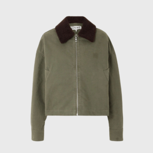 Shearling Trimmed Cotton Drill Jacket