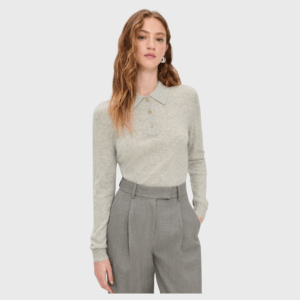 Cashmere Long Sleeve Polo