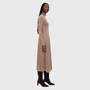 Cozy Long Sleeve Funnel Neck Dress