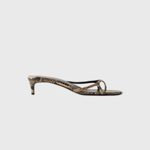 Mila Snake Effect Leather Mules