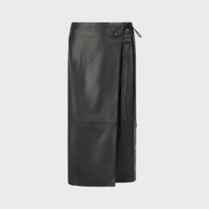 Roman Leather Wrap Skirt