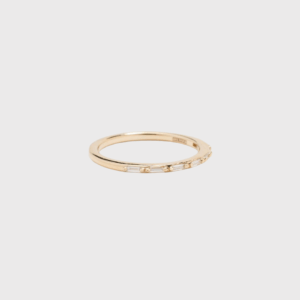 14k Horizontal Diamond Baguette Ring