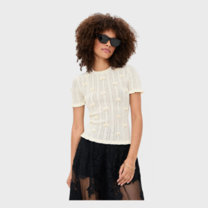 Alberta Pearl Short Sleeve Knit Top