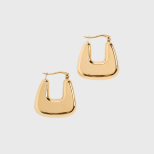 Solid Graduated Square Shape Hoop Earrings