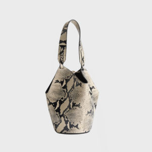 Lotus Mini Python Effect Leather Tote Bag