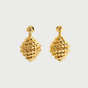 Gold Plated Rope Drop Earrings