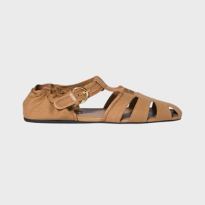 Ruches Cotton Nappa Leather Fisherman Sandals