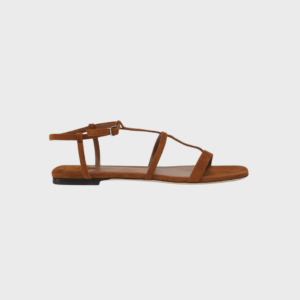 Gwyn Suede T Strap Flat Sandals