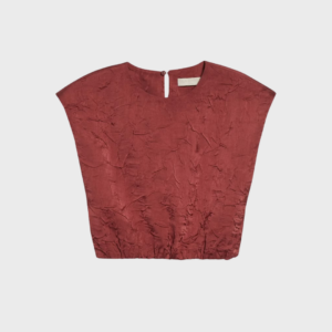 Gisella Crinkle Satin Crop Top