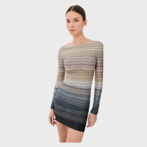 Long Sleeved Dress with Boat Neck