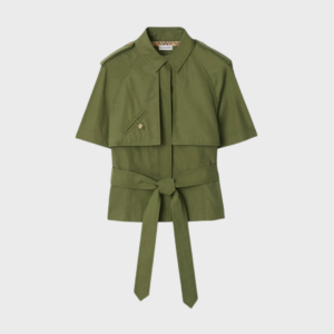 Cropped Cotton Poplin Trench Shirt