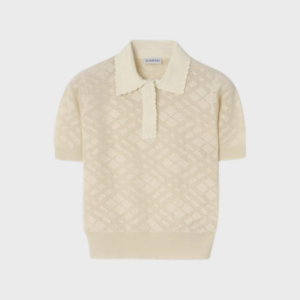 Check Wool Silk Polo Shirt