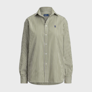 Striped Cotton Button Front Shirt