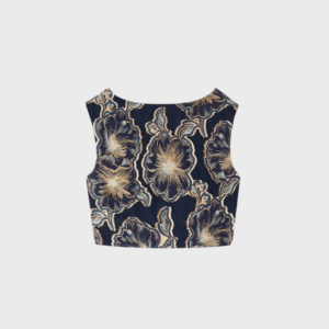 Midnight & Gold Cropped Top