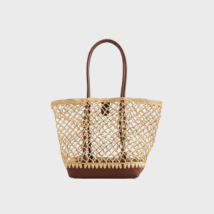Caspian Raffia Combo Tote Bag