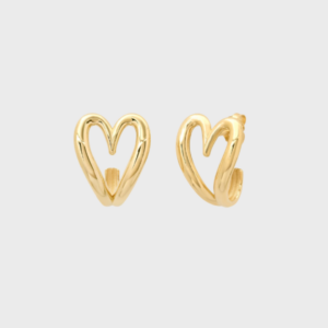 Open Heart Huggie Earrings