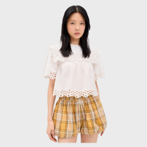 Leila Eyelet Short Sleeve Top