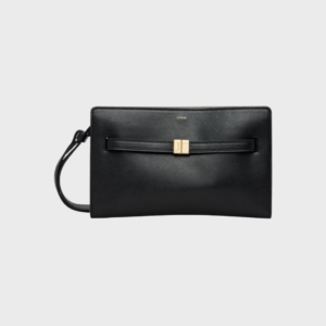 Black Belted Leather Crossbody Bag