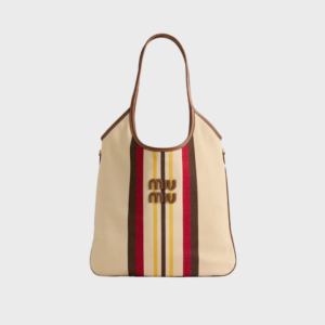 Ivy Naturale Moro Canvas Calfskin Striped