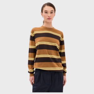 Super Fine Gauge Striped Perfect Pullover