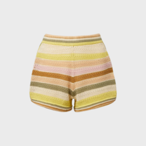 Indra Crochet Striped Cotton Shorts
